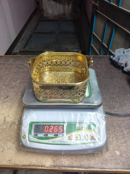 Presents Pure Brass Square Traditional Pooja Basket Dalia